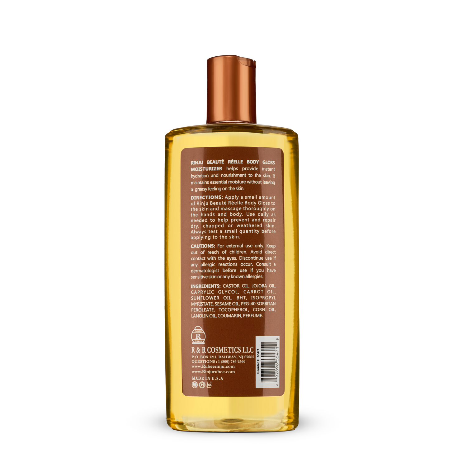 Rinju Beauté Réelle Body Gloss – 24-Hour Moisturizer for Radiant Skin (12 oz)