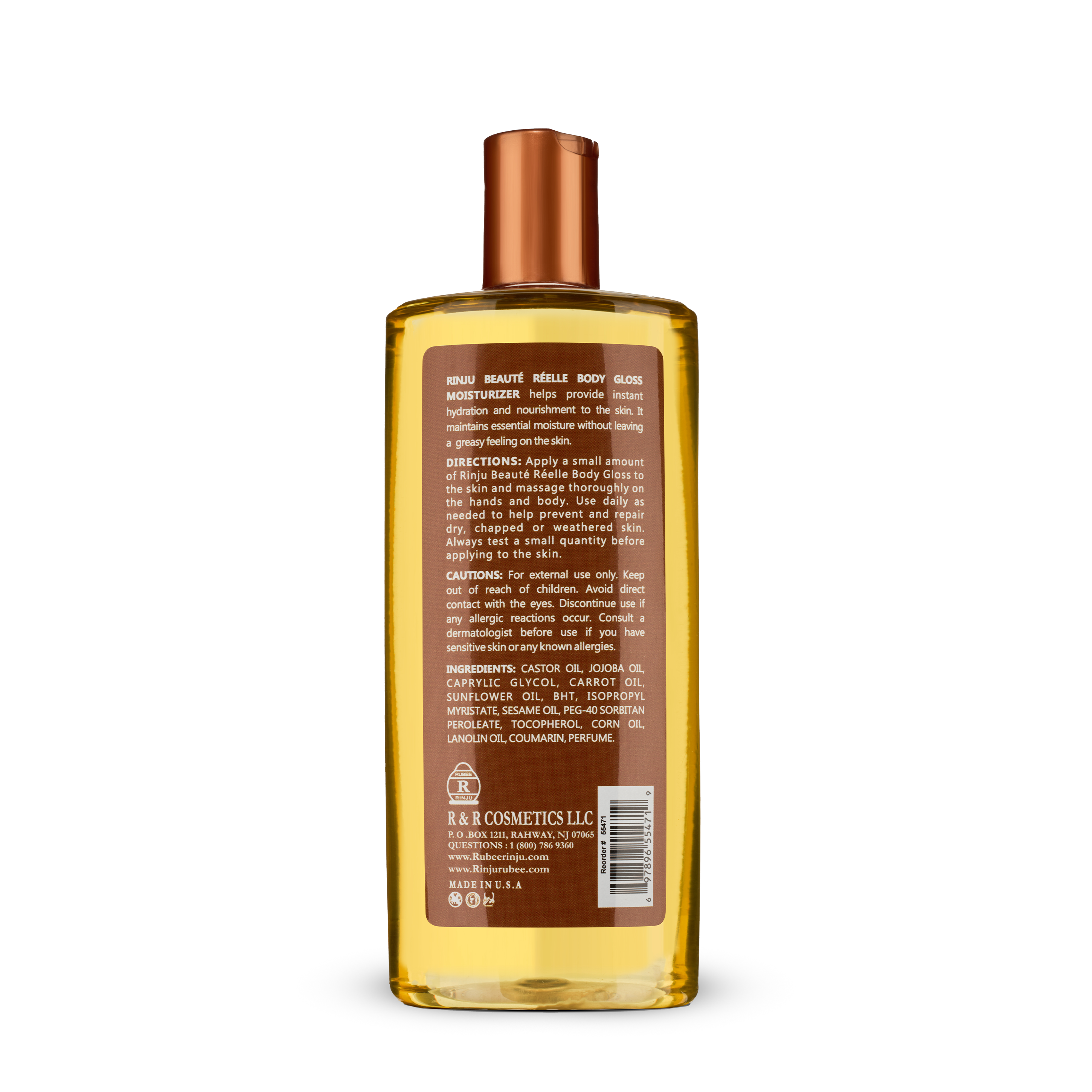 Rinju Beauté Réelle Body Gloss – 24-Hour Moisturizer for Radiant Skin (12 oz)