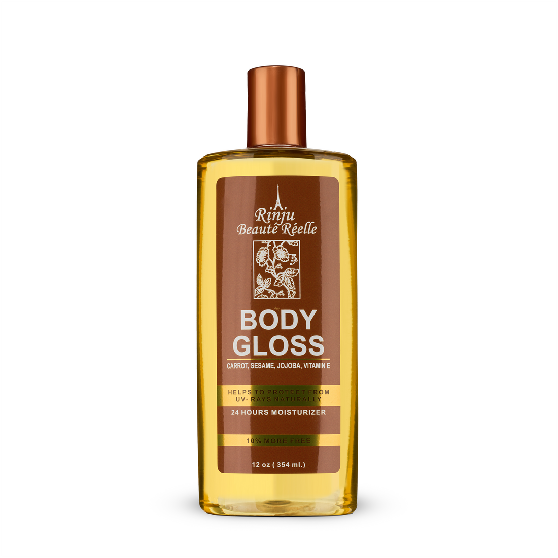 Rinju Beauté Réelle Body Gloss – 24-Hour Moisturizer for Radiant Skin (12 oz)