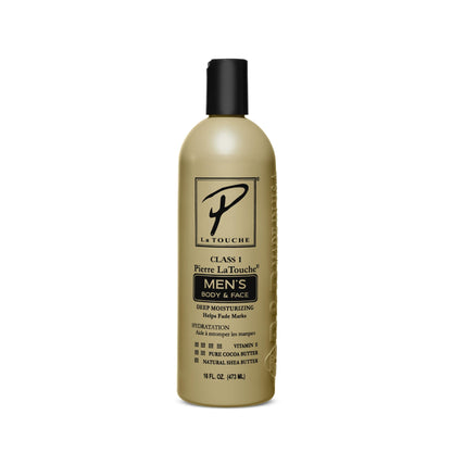 Pierre LaTouche Class 1 Men’s Face, Body &amp; Hand Lotion – Deep Moisturizing with Cocoa Butter &amp; Vitamin C&amp;E – 16 oz