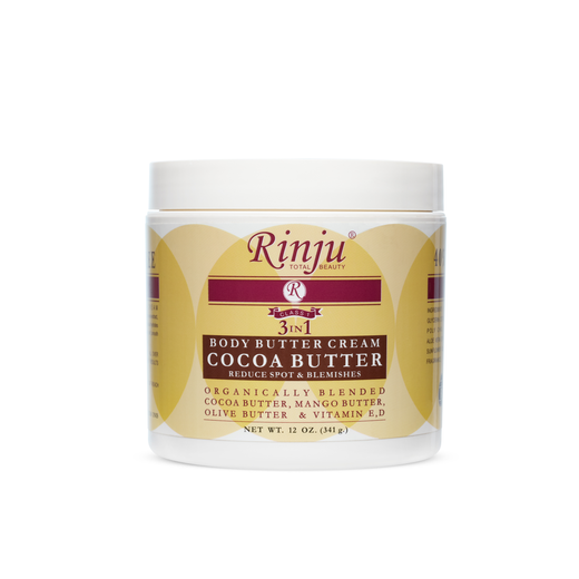Rinju Total Beauty 3-in-1 Body Butter Cream – Cocoa Butter-Moisturizer - 12 oz
