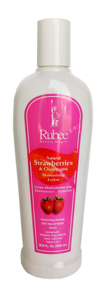 Load image into Gallery viewer, Rubee Natural Strawberries and Champagne Moisturizing Lotion
